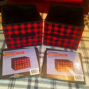1 buffalo print collapsible storage boxes